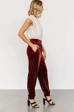 Online Baltic Born Archie Velvet Jogger Pants | Cinnamon