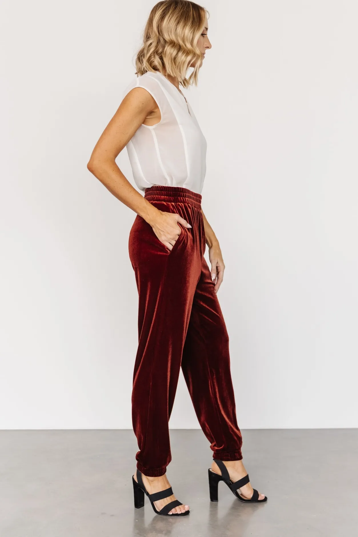 Online Baltic Born Archie Velvet Jogger Pants | Cinnamon
