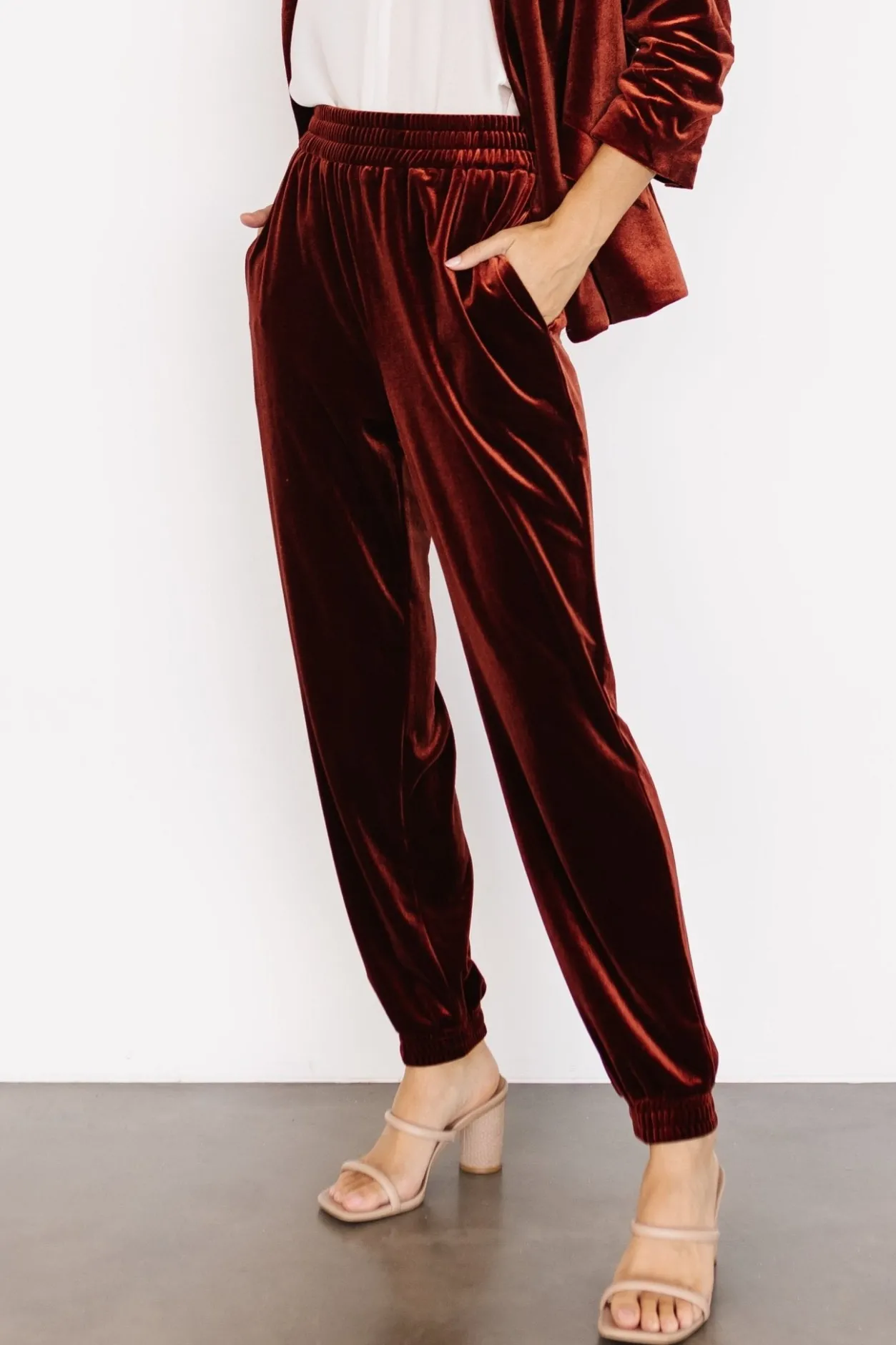 Online Baltic Born Archie Velvet Jogger Pants | Cinnamon