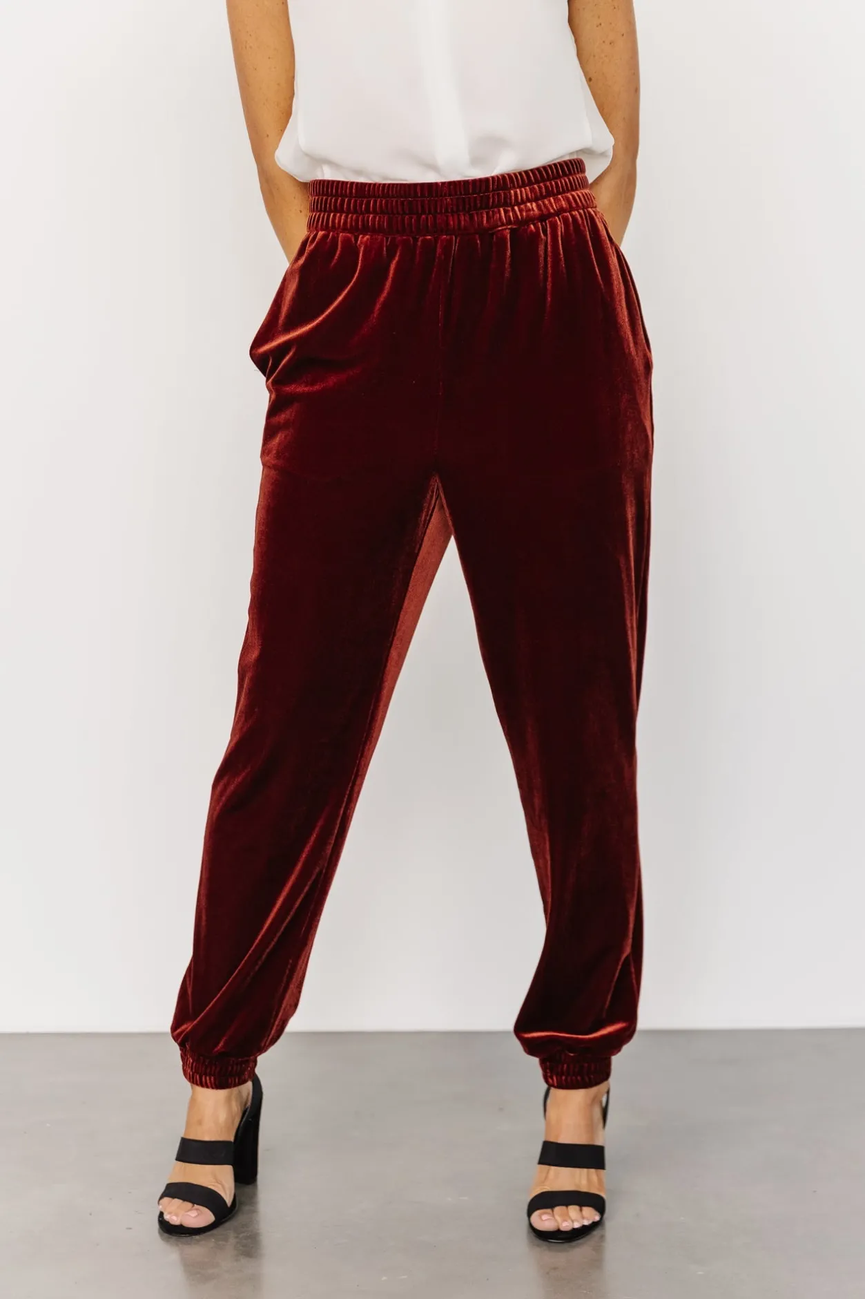 Online Baltic Born Archie Velvet Jogger Pants | Cinnamon