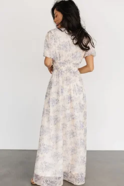 Clearance Baltic Born Ardley Maxi Dress | Cream + Blue Cream+Blue