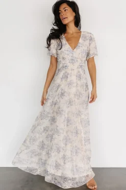 Clearance Baltic Born Ardley Maxi Dress | Cream + Blue Cream+Blue