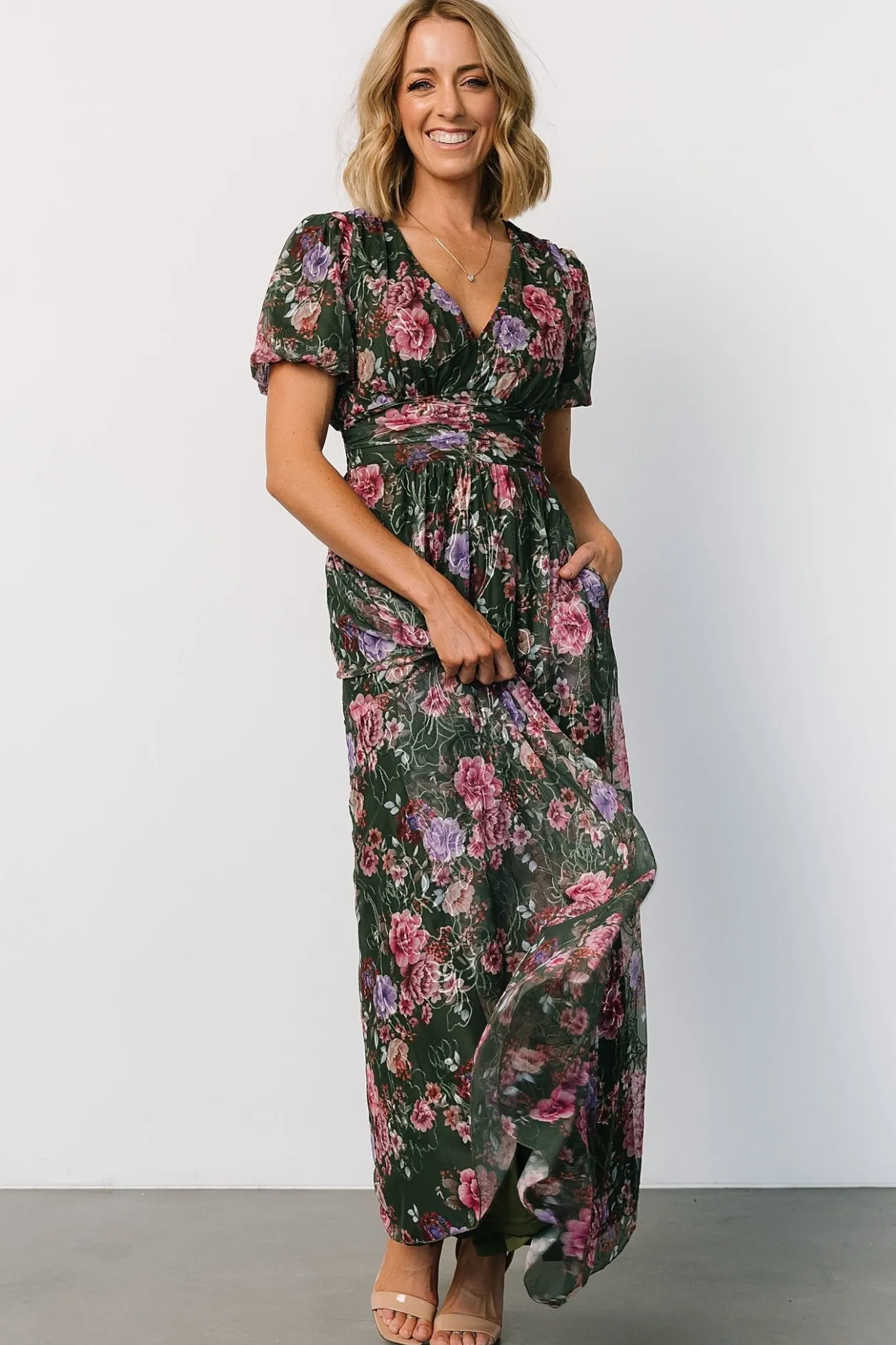 Clearance Baltic Born Ardley Maxi Dress | Green + Pink Floral Green+PinkFloral