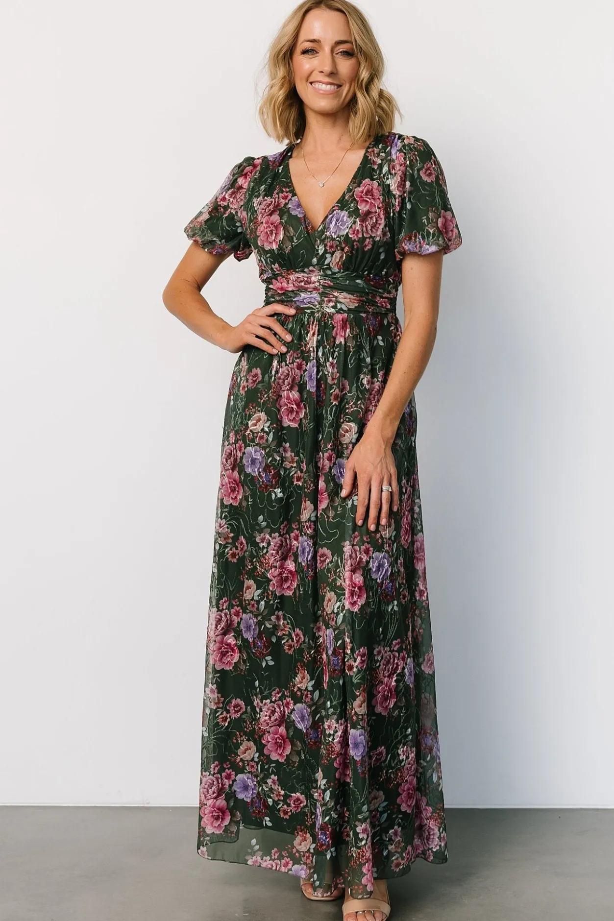 Clearance Baltic Born Ardley Maxi Dress | Green + Pink Floral Green+PinkFloral