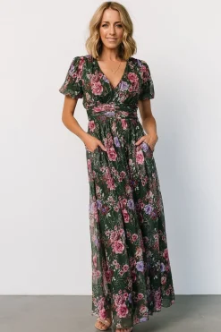 Clearance Baltic Born Ardley Maxi Dress | Green + Pink Floral Green+PinkFloral