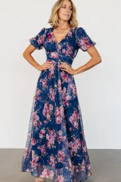 Discount Baltic Born Ardley Maxi Dress | Navy + Pink Floral Navy+PinkFloral