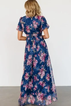 Discount Baltic Born Ardley Maxi Dress | Navy + Pink Floral Navy+PinkFloral