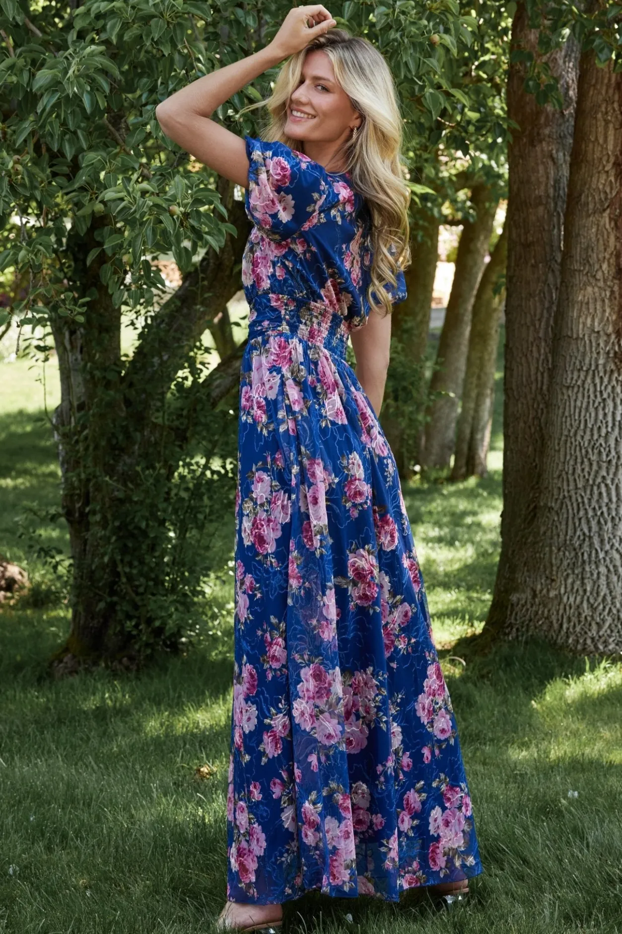 Discount Baltic Born Ardley Maxi Dress | Navy + Pink Floral Navy+PinkFloral