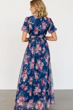 Discount Baltic Born Ardley Maxi Dress | Navy + Pink Floral Navy+PinkFloral