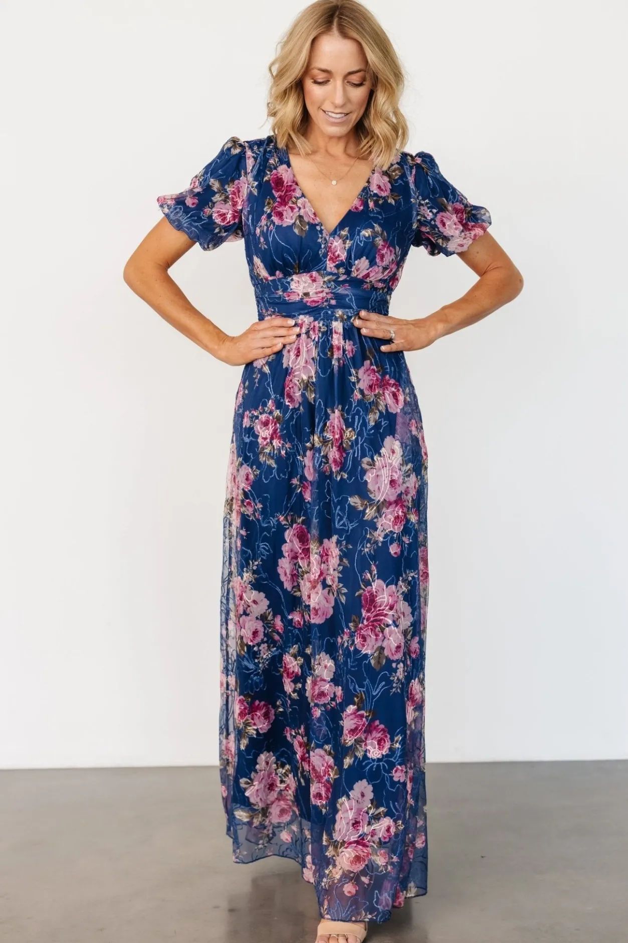 Discount Baltic Born Ardley Maxi Dress | Navy + Pink Floral Navy+PinkFloral