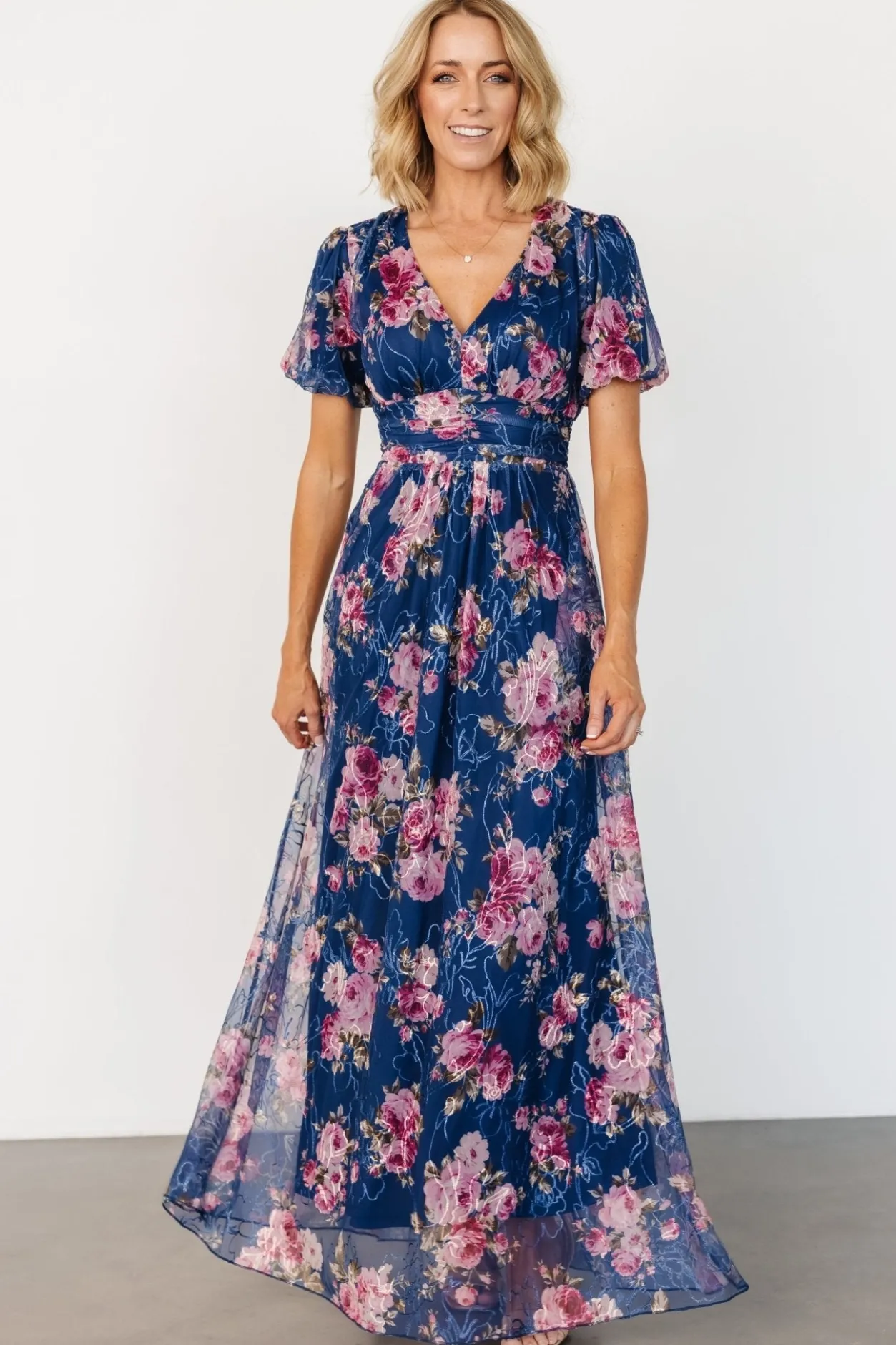 Discount Baltic Born Ardley Maxi Dress | Navy + Pink Floral Navy+PinkFloral
