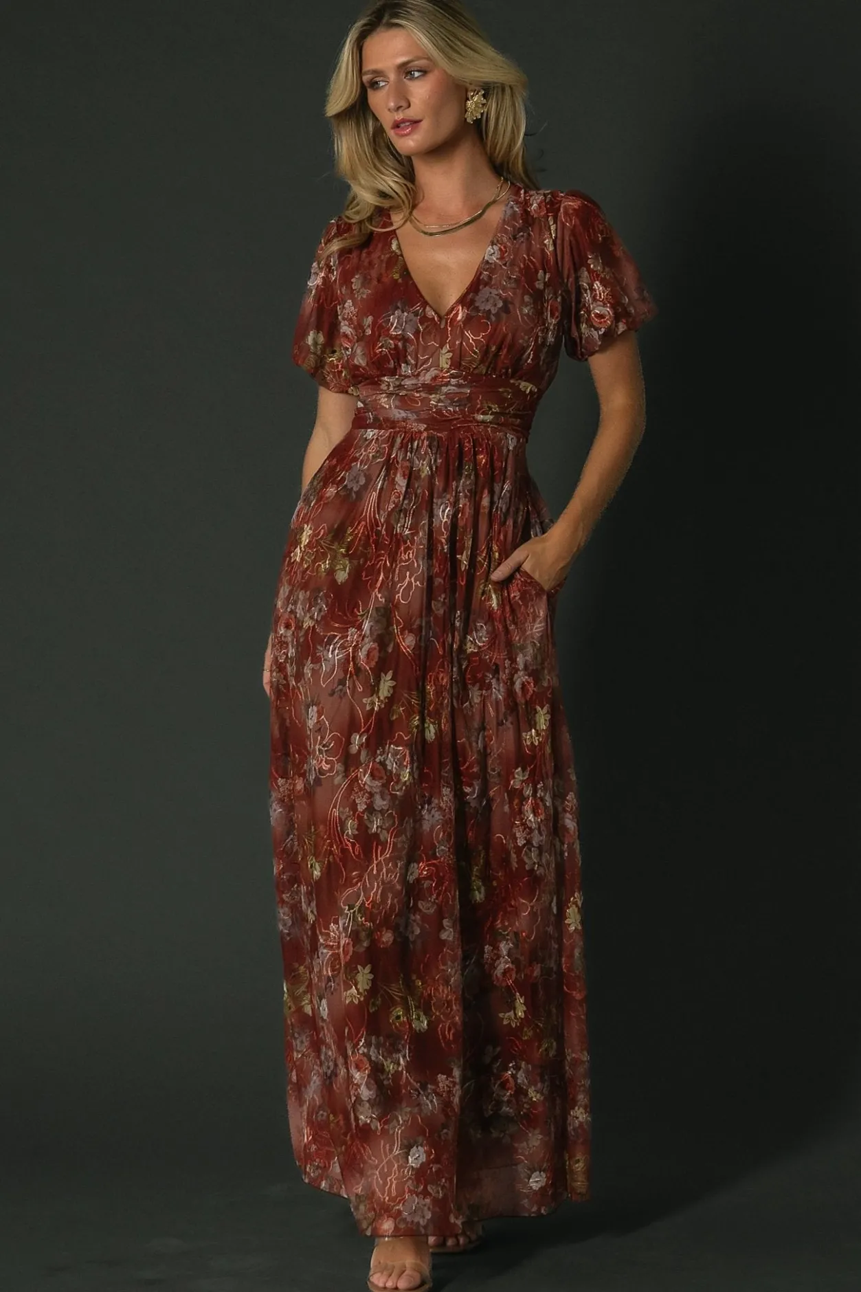 New Baltic Born Ardley Maxi Dress | Rust Multi Floral RustMultiFloral