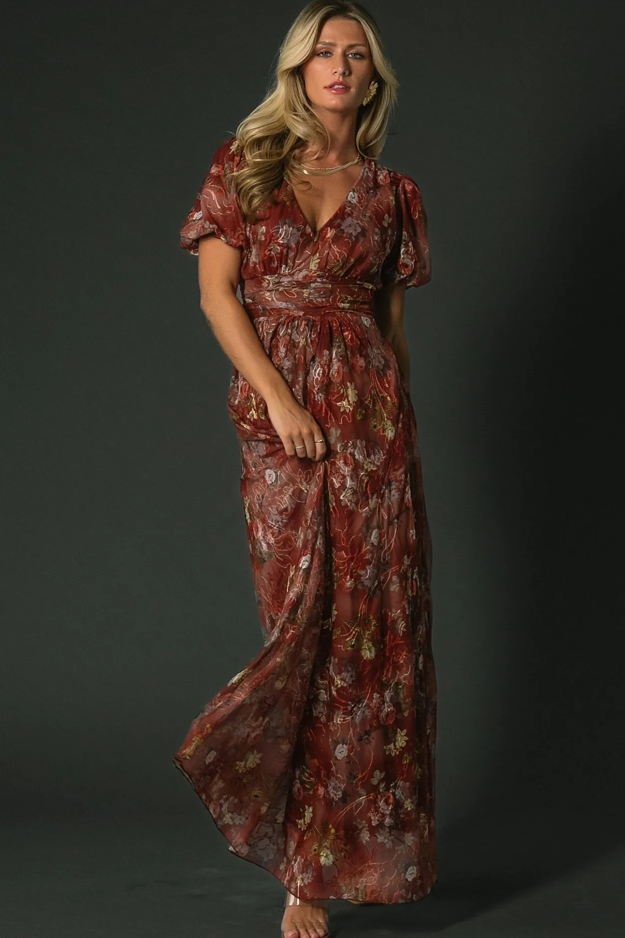 New Baltic Born Ardley Maxi Dress | Rust Multi Floral RustMultiFloral