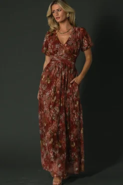 New Baltic Born Ardley Maxi Dress | Rust Multi Floral RustMultiFloral