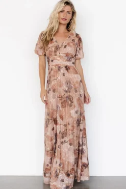 Online Baltic Born Ardley Maxi Dress | Taupe Floral TaupeFloral