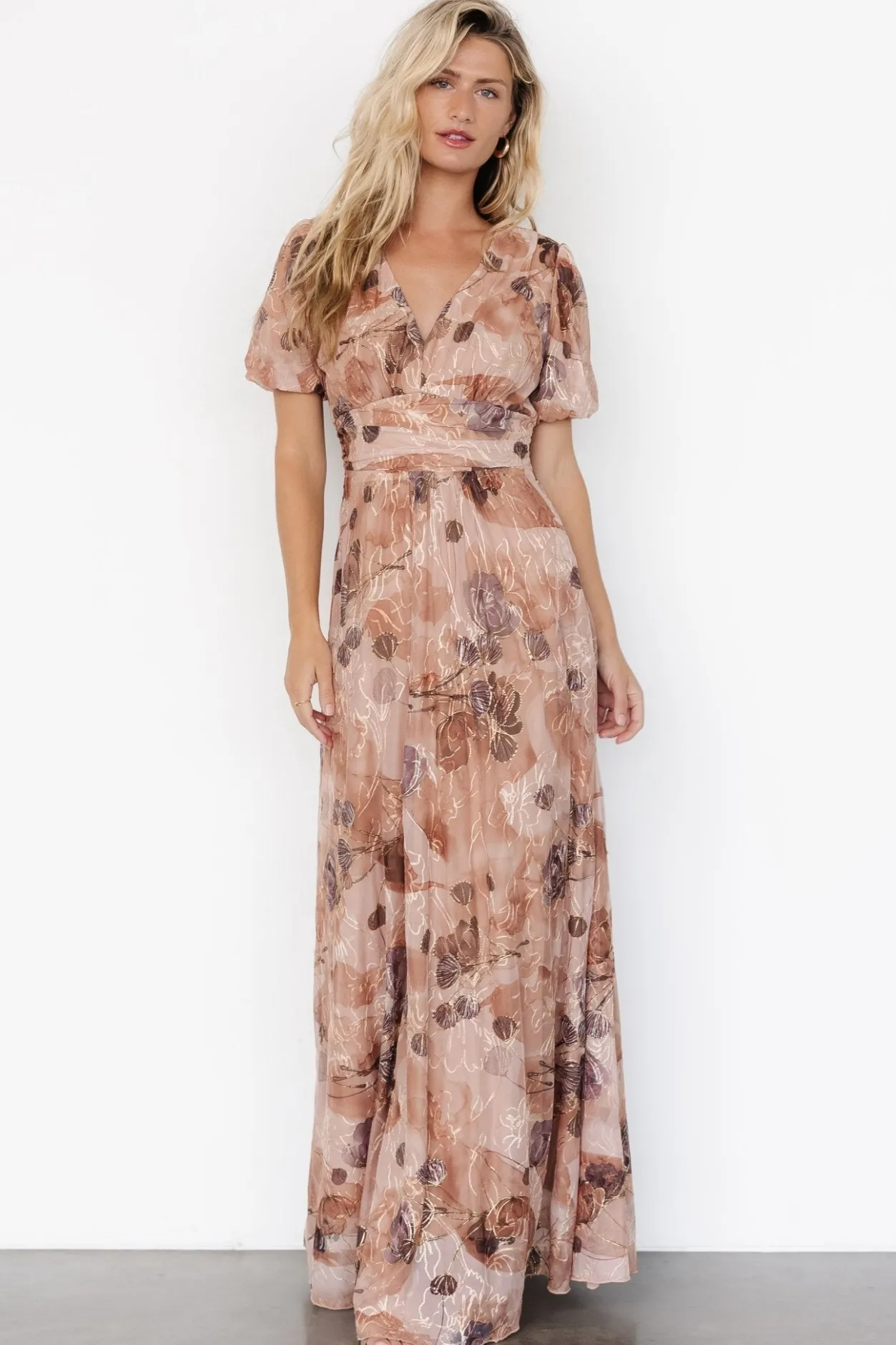 Online Baltic Born Ardley Maxi Dress | Taupe Floral TaupeFloral
