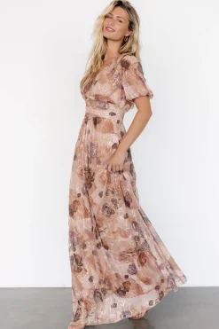 Online Baltic Born Ardley Maxi Dress | Taupe Floral TaupeFloral
