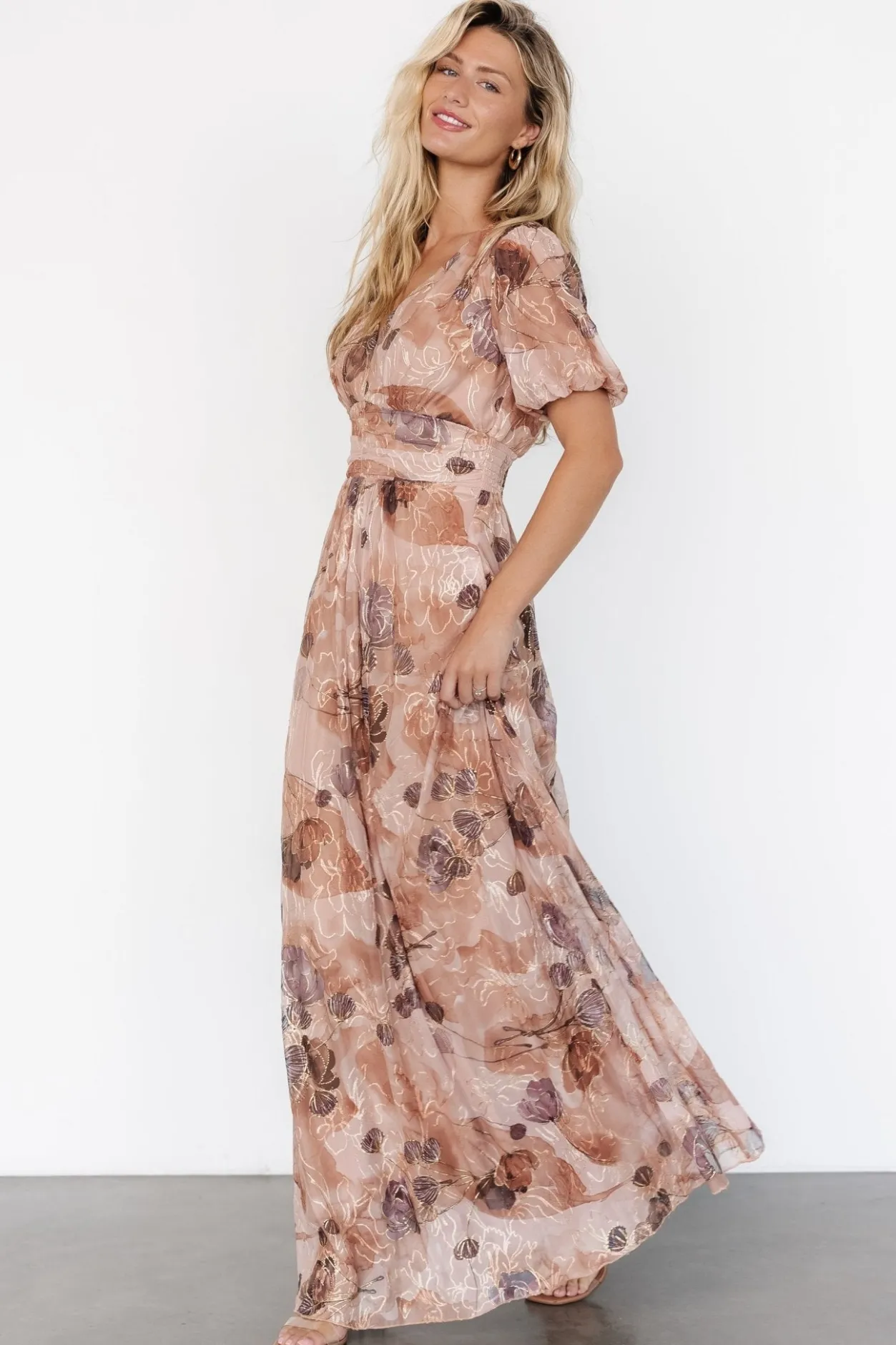 Online Baltic Born Ardley Maxi Dress | Taupe Floral TaupeFloral