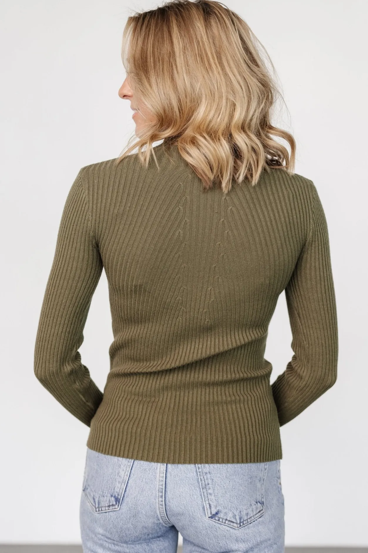 Fashion Baltic Born Ari Ribbed Long Sleeve Top | Olive