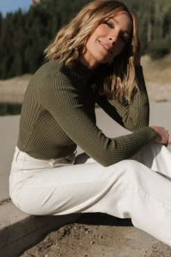 Fashion Baltic Born Ari Ribbed Long Sleeve Top | Olive