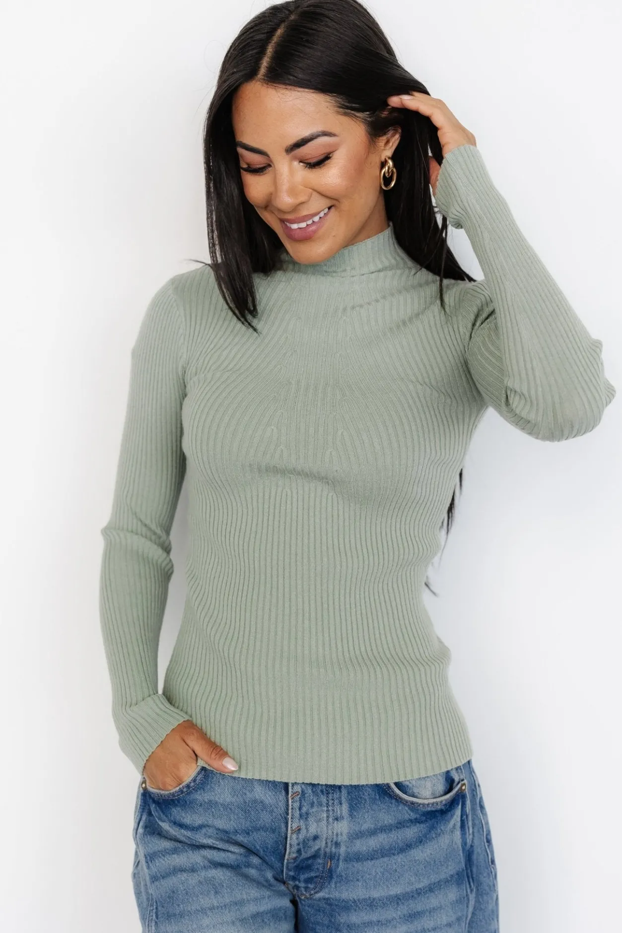 Best Baltic Born Ari Ribbed Long Sleeve Top | Sage