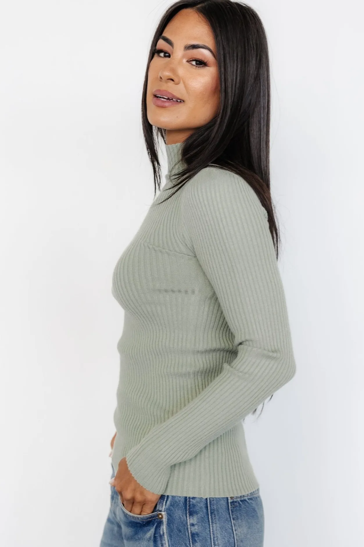 Best Baltic Born Ari Ribbed Long Sleeve Top | Sage