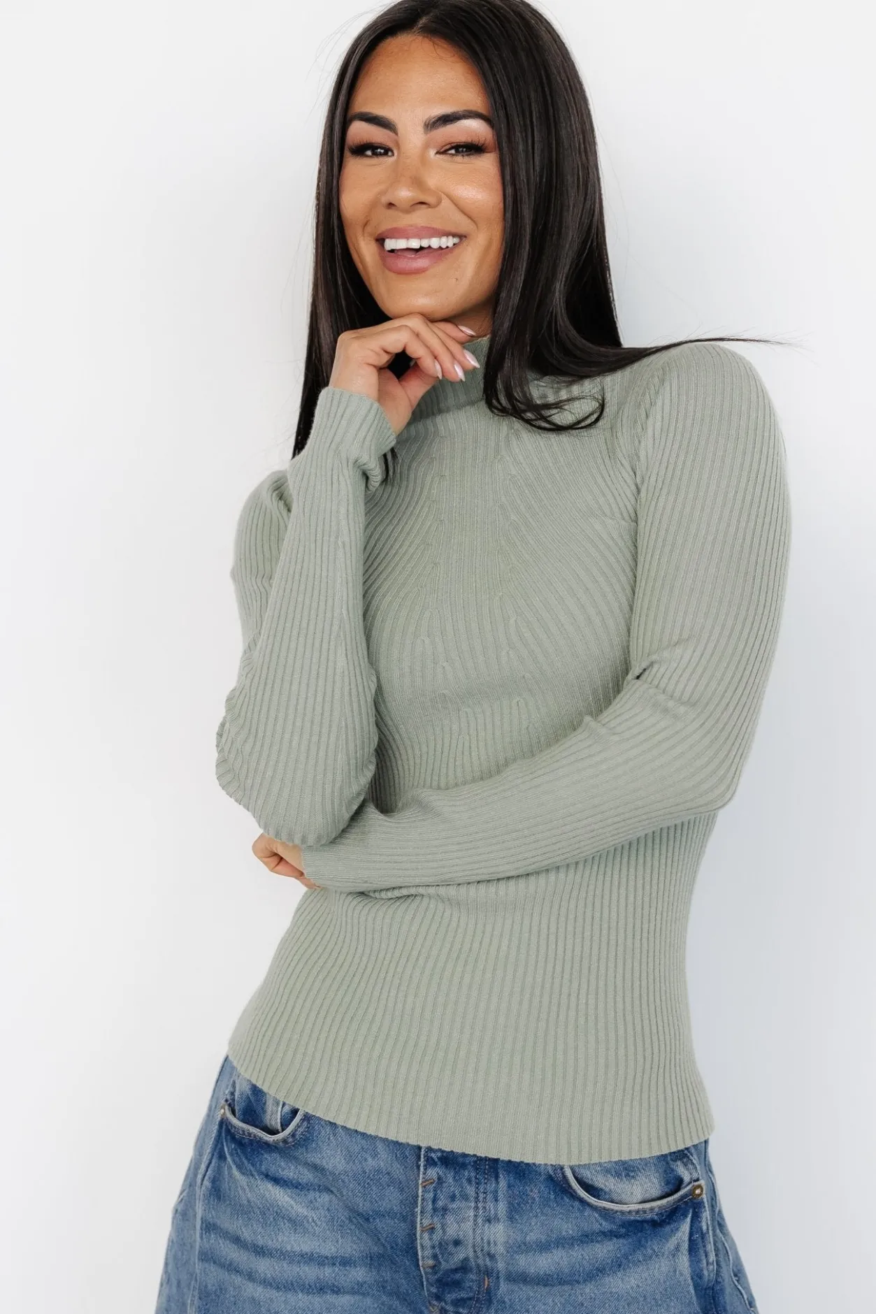 Best Baltic Born Ari Ribbed Long Sleeve Top | Sage