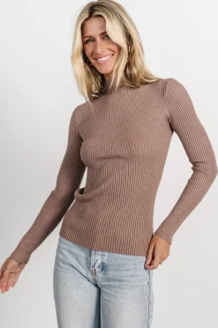 New Baltic Born Ari Ribbed Long Sleeve Top | Mocha