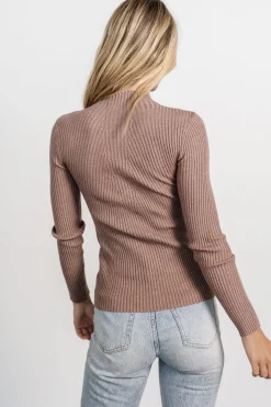 New Baltic Born Ari Ribbed Long Sleeve Top | Mocha