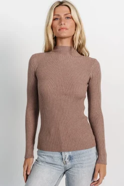 New Baltic Born Ari Ribbed Long Sleeve Top | Mocha