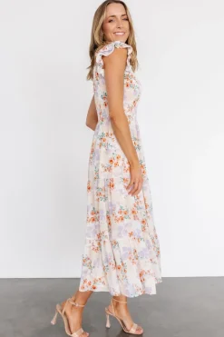 Clearance Baltic Born Arla Smocked Maxi Dress | Cream Floral CreamFloral