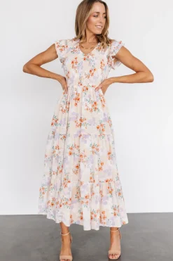 Clearance Baltic Born Arla Smocked Maxi Dress | Cream Floral CreamFloral