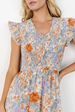 Online Baltic Born Arla Smocked Maxi Dress | Light Blue Floral LightBlueFloral