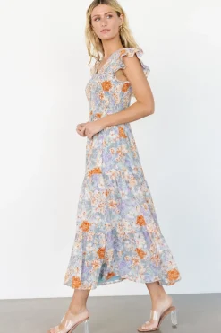 Online Baltic Born Arla Smocked Maxi Dress | Light Blue Floral LightBlueFloral