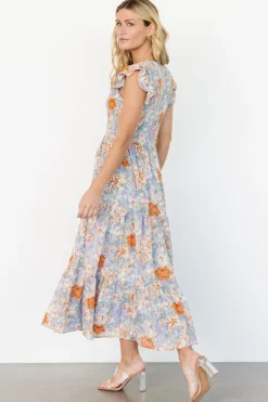 Online Baltic Born Arla Smocked Maxi Dress | Light Blue Floral LightBlueFloral
