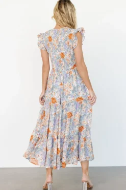 Online Baltic Born Arla Smocked Maxi Dress | Light Blue Floral LightBlueFloral