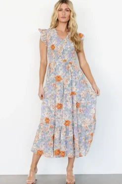 Online Baltic Born Arla Smocked Maxi Dress | Light Blue Floral LightBlueFloral