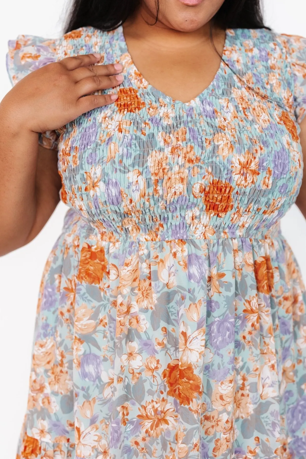 Online Baltic Born Arla Smocked Maxi Dress | Light Blue Floral LightBlueFloral