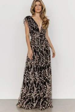 Fashion Baltic Born Arlene Shimmer Gown | Black + Rose Gold Black+RoseGold