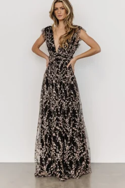 Fashion Baltic Born Arlene Shimmer Gown | Black + Rose Gold Black+RoseGold