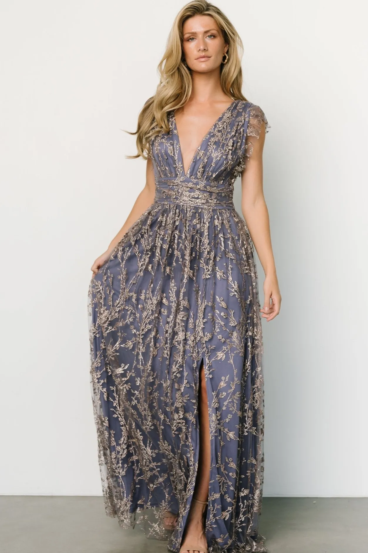 New Baltic Born Arlene Shimmer Gown | Blue + Gold Blue+Gold