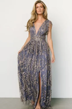 New Baltic Born Arlene Shimmer Gown | Blue + Gold Blue+Gold