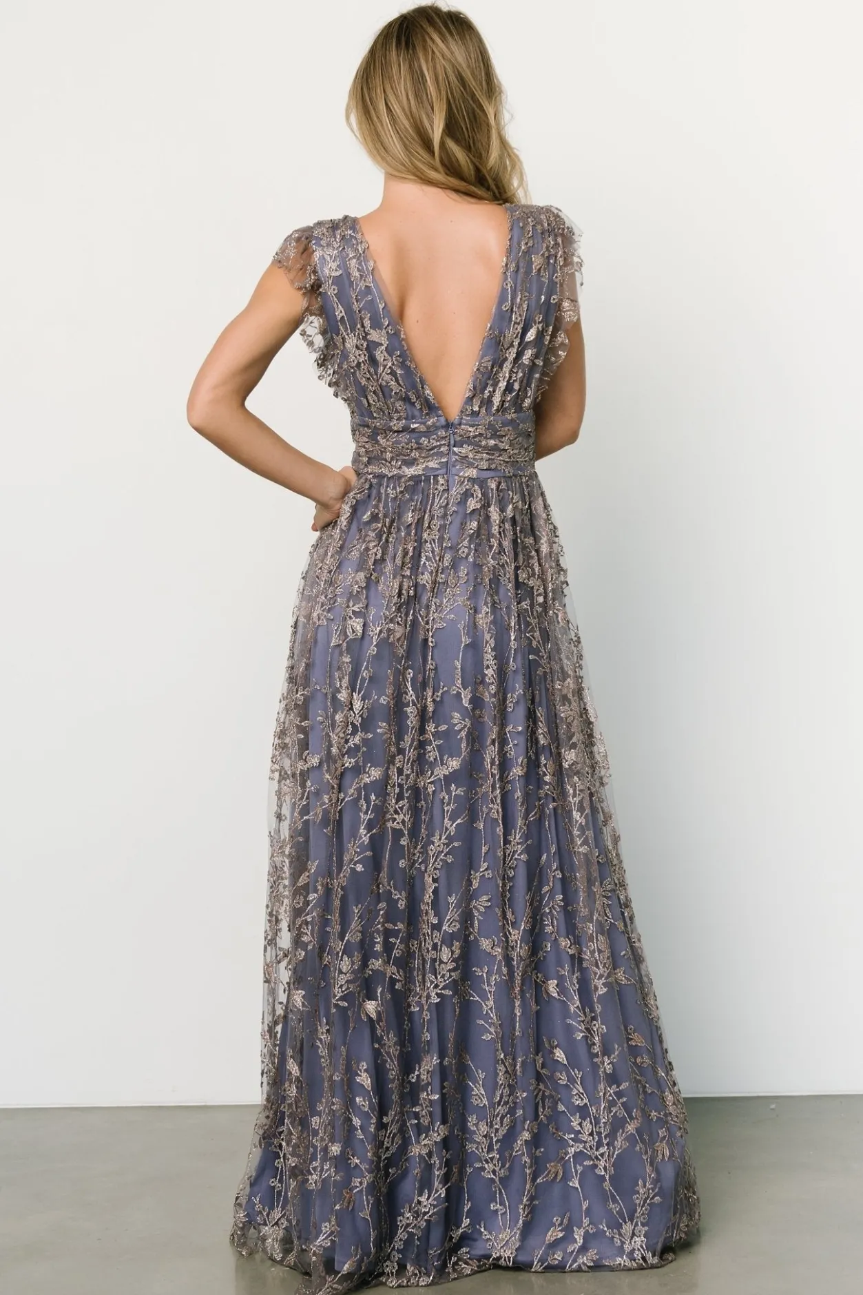 New Baltic Born Arlene Shimmer Gown | Blue + Gold Blue+Gold
