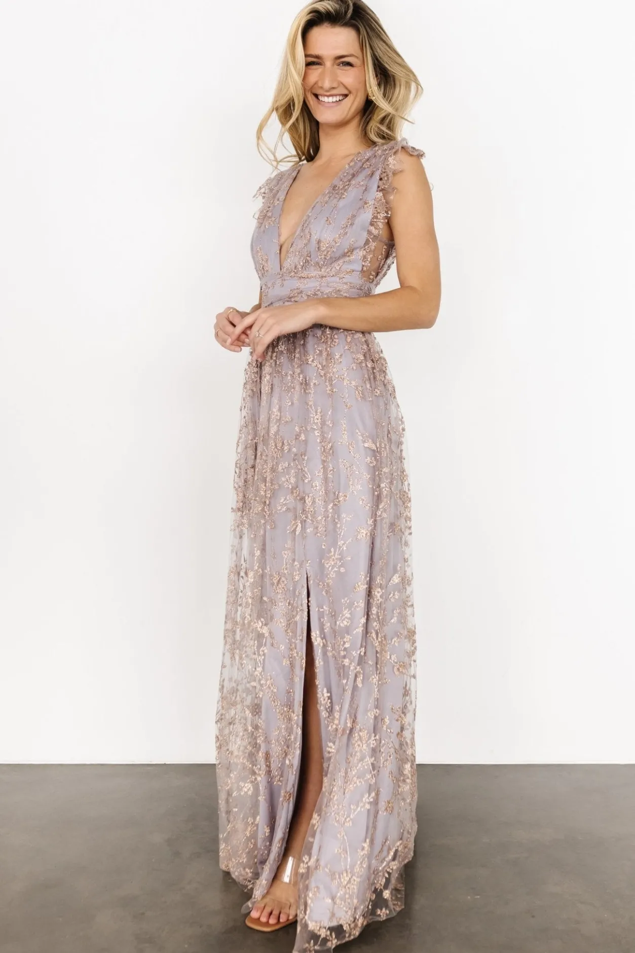 New Baltic Born Arlene Shimmer Gown | Dusty Lilac + Rose DustyLilac+Rose