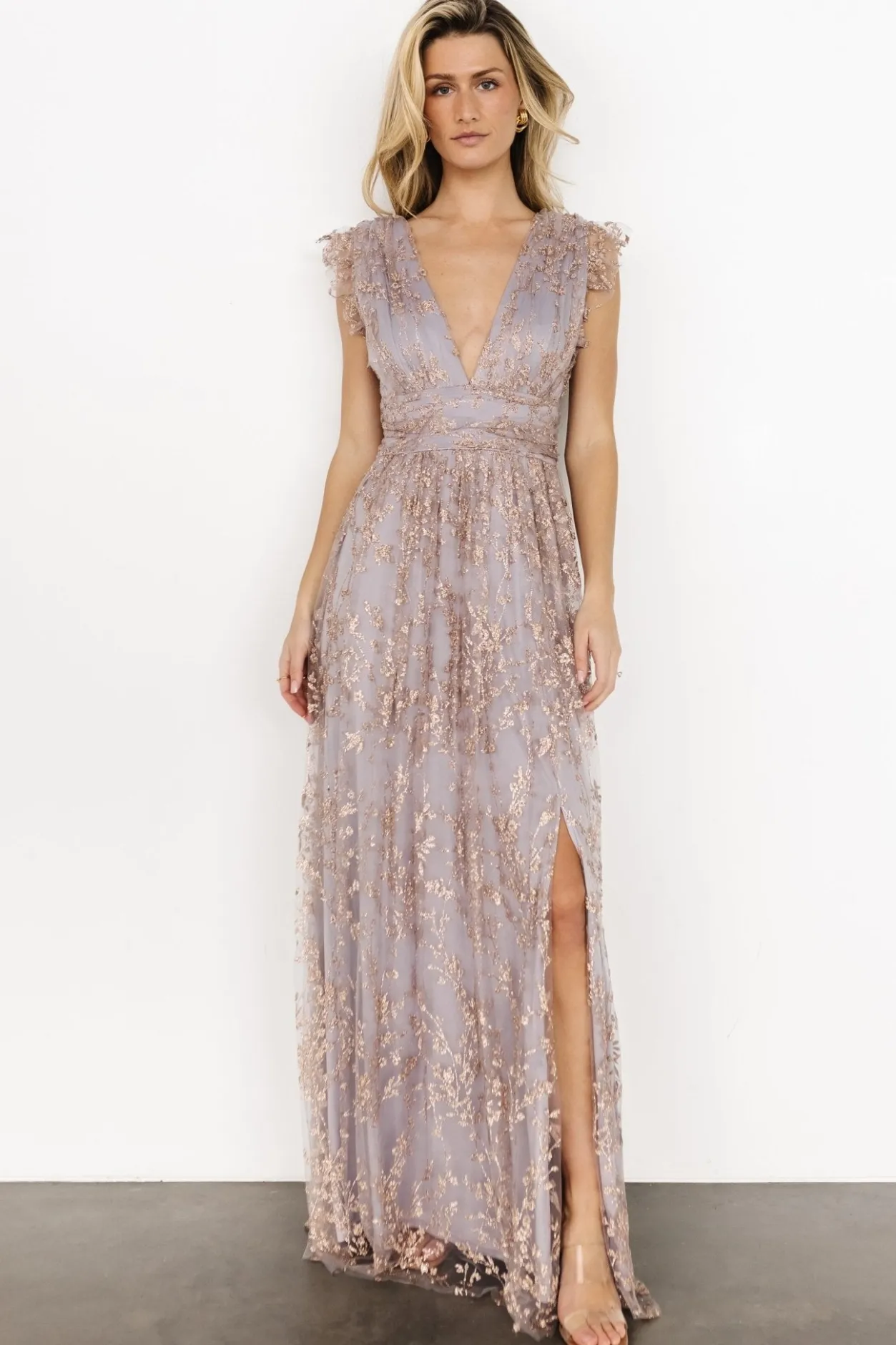 New Baltic Born Arlene Shimmer Gown | Dusty Lilac + Rose DustyLilac+Rose