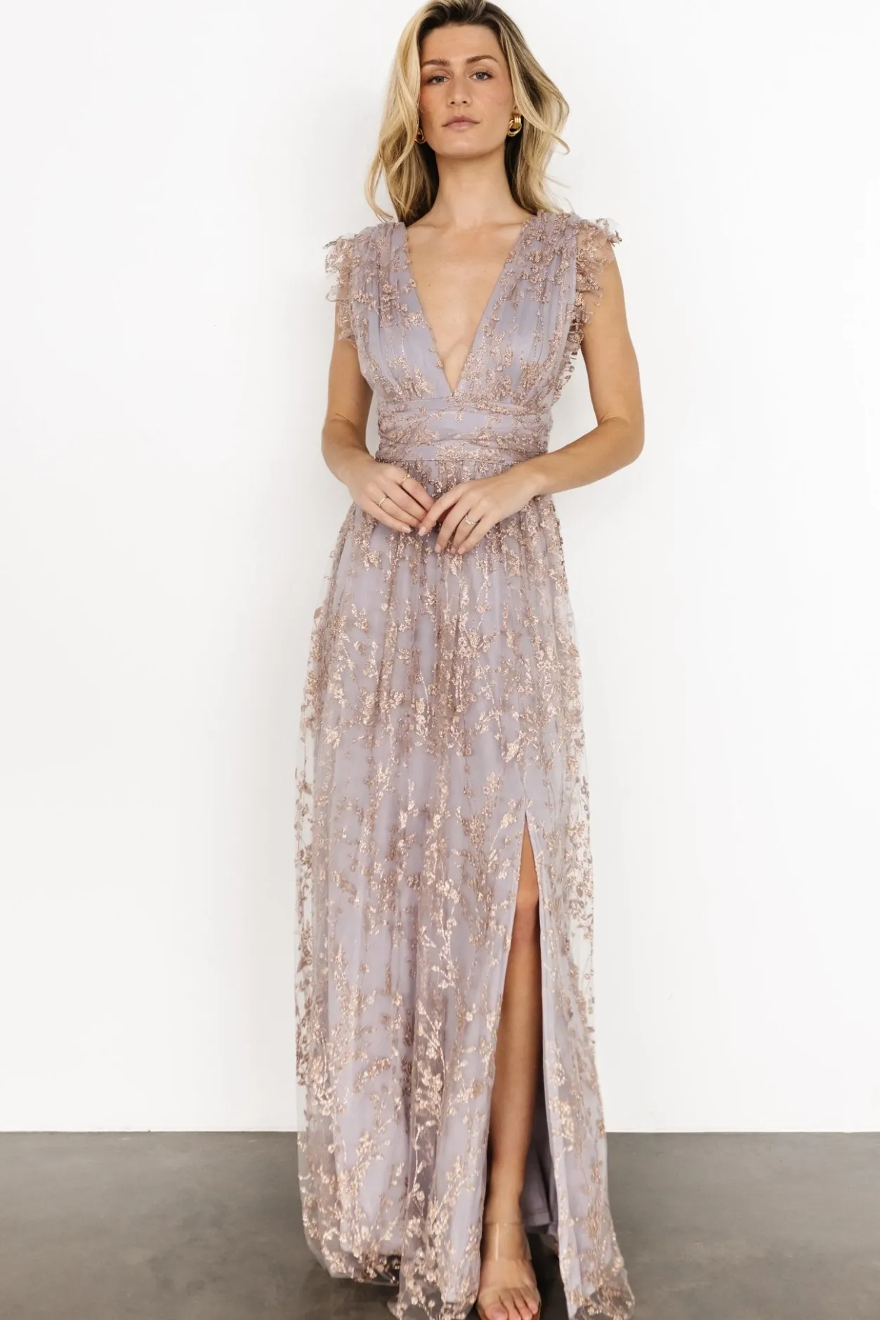 New Baltic Born Arlene Shimmer Gown | Dusty Lilac + Rose DustyLilac+Rose