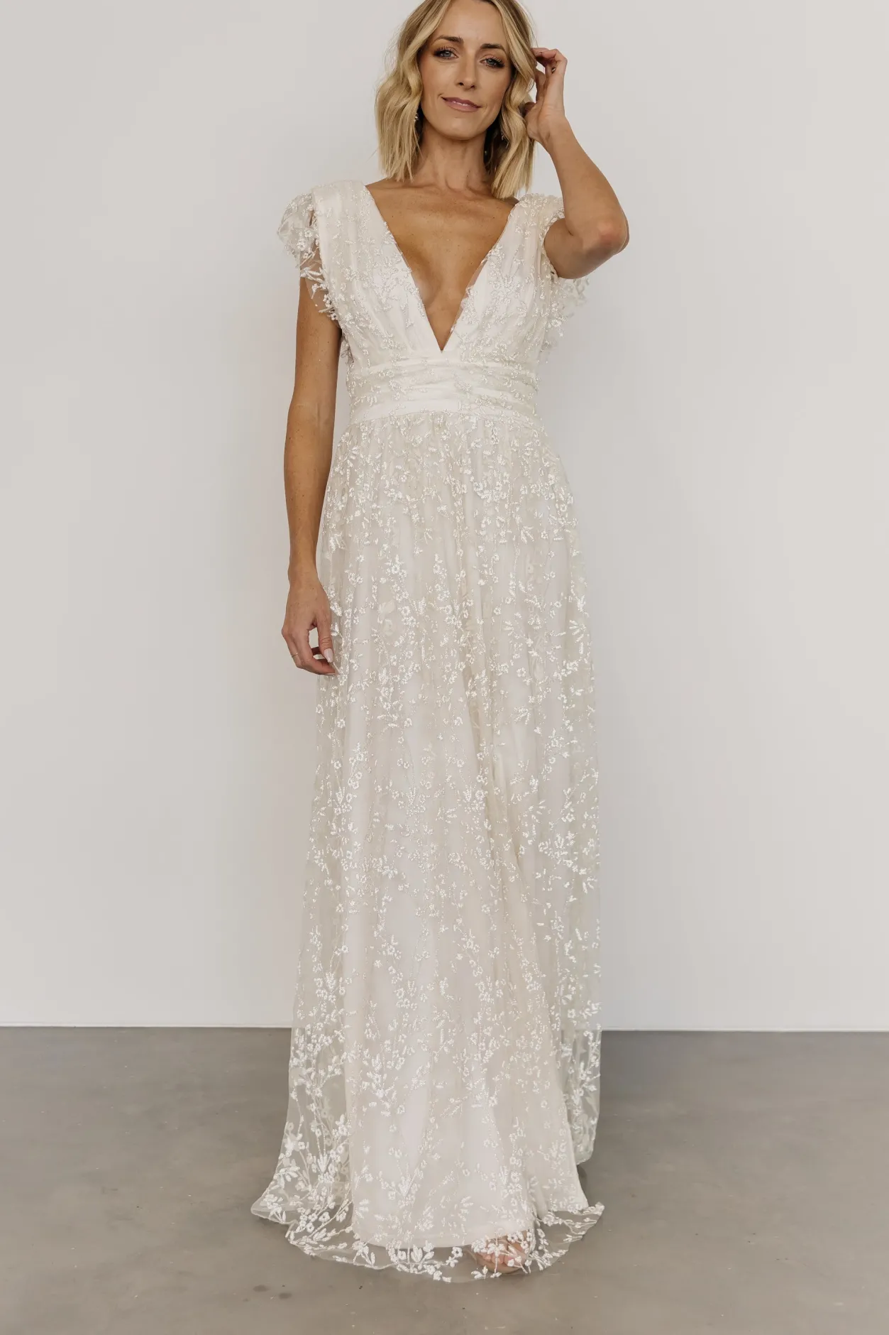 New Baltic Born Arlene Shimmer Gown | Ivory