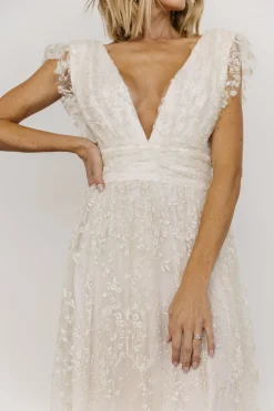New Baltic Born Arlene Shimmer Gown | Ivory