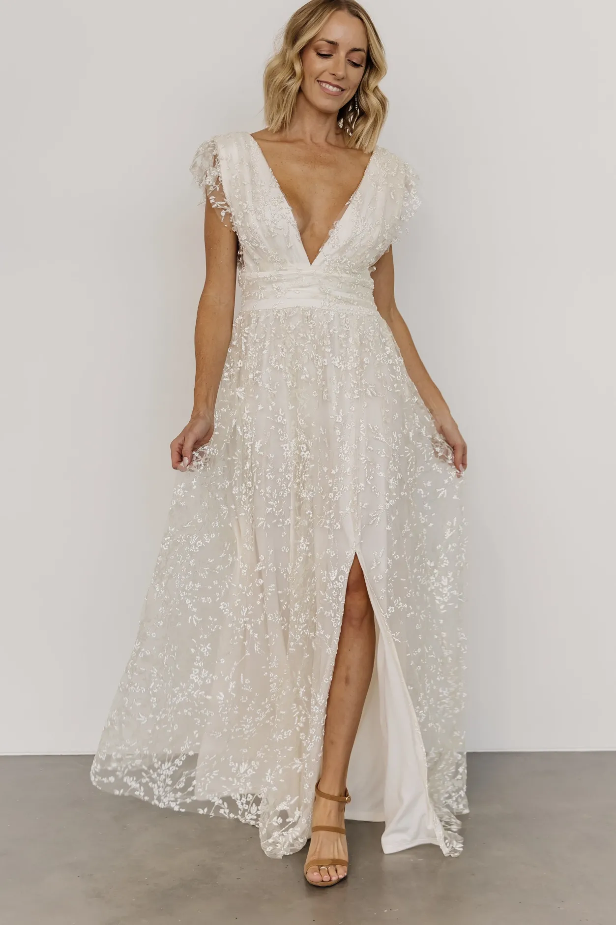 New Baltic Born Arlene Shimmer Gown | Ivory