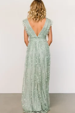 Hot Baltic Born Arlene Shimmer Gown | Sage